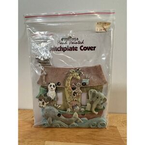 Vintage 80s 90s Noah's Ark Switchplate Cover Spoontiques Hand Painted Resin